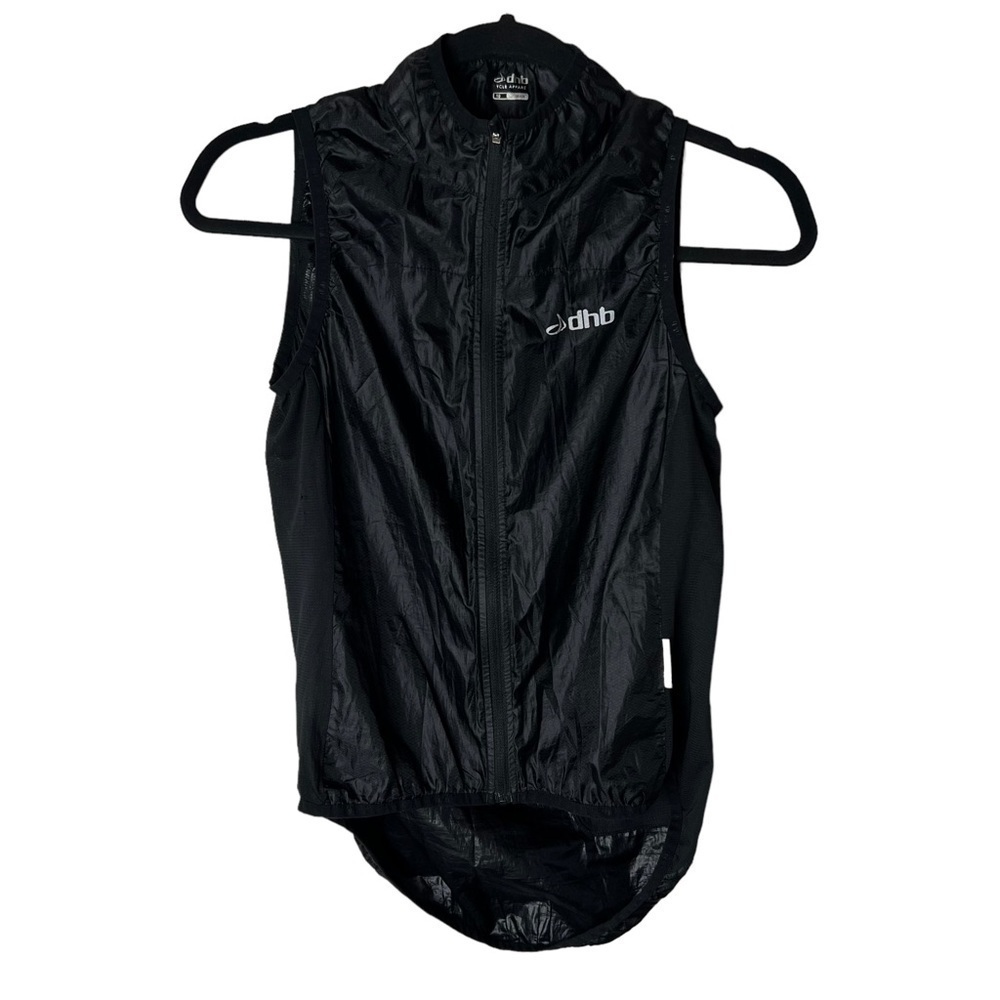 DHB Cycle Apparel Black Bike Vest Jersey Womens 10 Sleeveless Full Zip High Neck